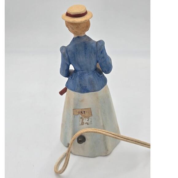 Vintage Porcelain Night Lamp 1900's Women Tennis Player Made in Japan (Working) - Picture 12 of 16
